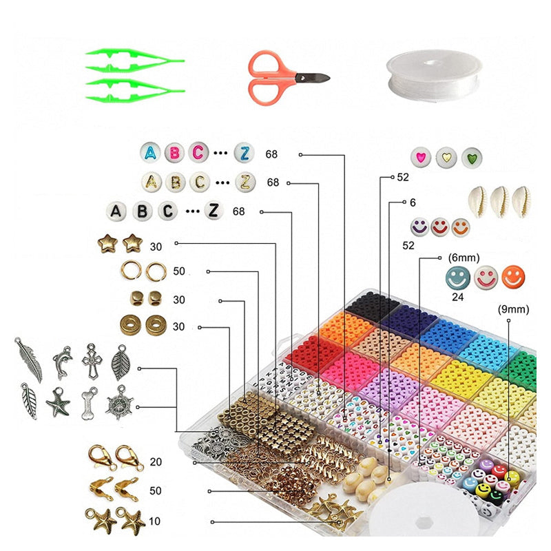 Bead and Charm Craft Set with 5520 Beads and 550 Charms