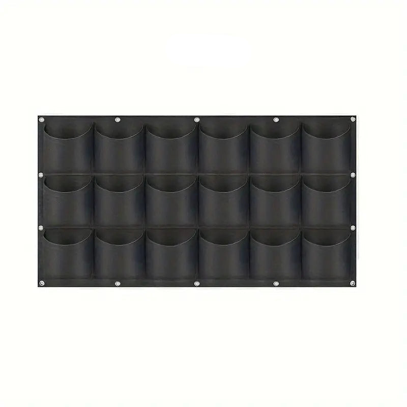 Wall-Mounted Vertical Plant Bag with 18 Pockets Made of Felt