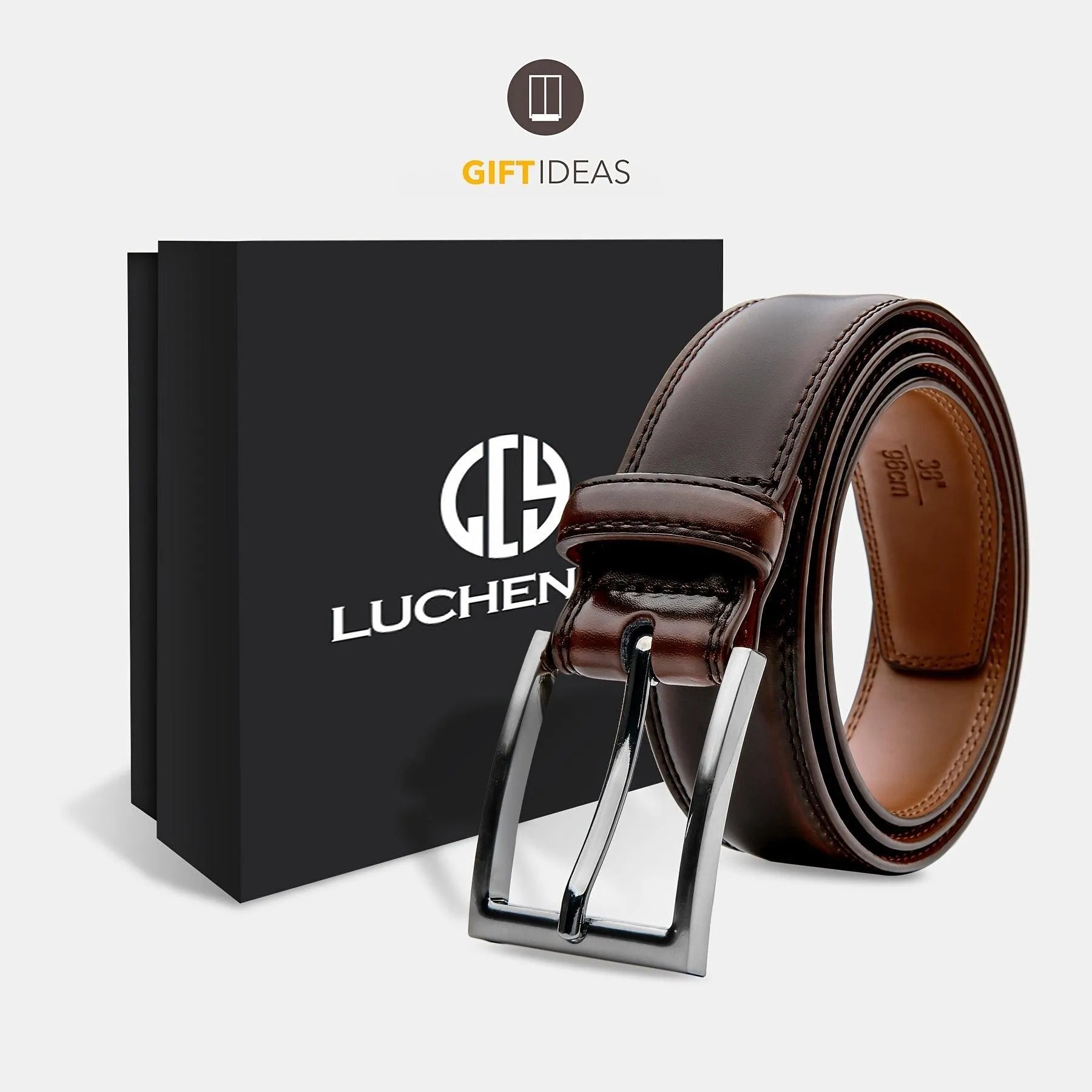 Classic Prong Buckle Leather Belt in High-Quality Material