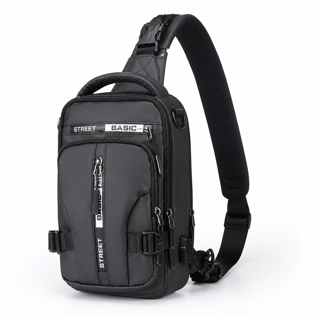 Compact Lightweight Nylon Crossbody Sling Backpack
