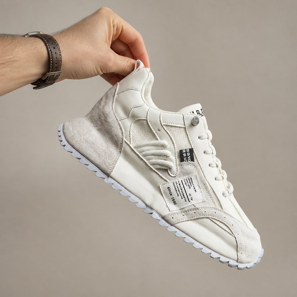 StridePro™ – Heritage Retro Runner Sneakers with Mesh & Suede Blend