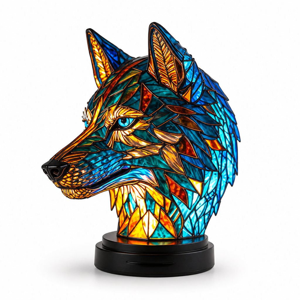Colorful Stained Glass Animal-Print Table Lamp (20 Styles)