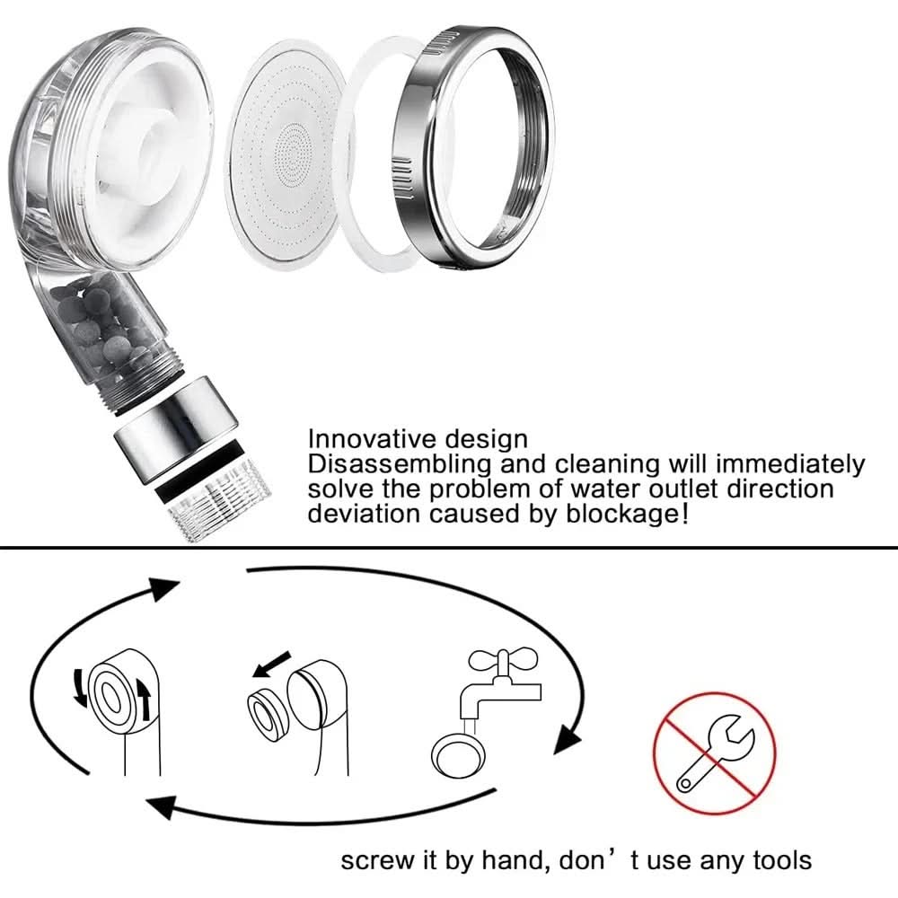 High-Pressure Shower Head with Filter Beads for Clean Water