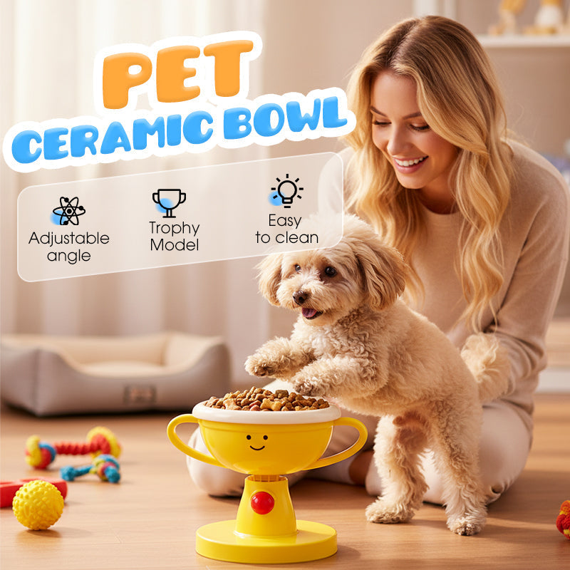 Ergonomic Food Dish – Adjustable Ceramic Feeding Bowl
