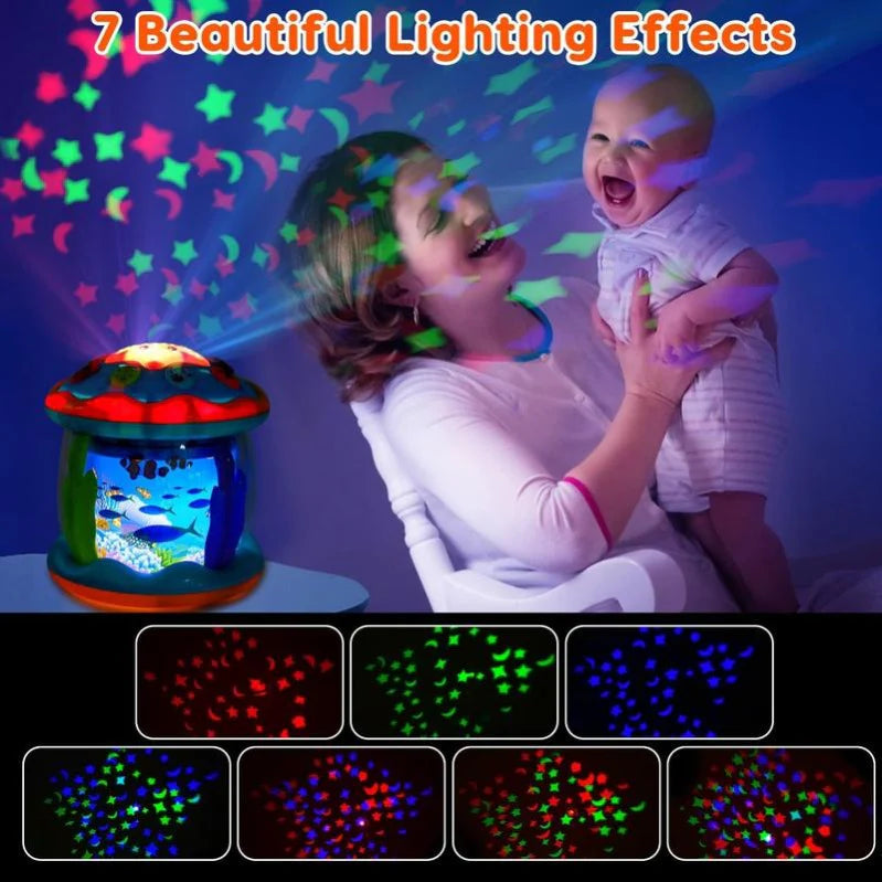 Musical Sea Animal Projector for Babies with Rotating Night Light