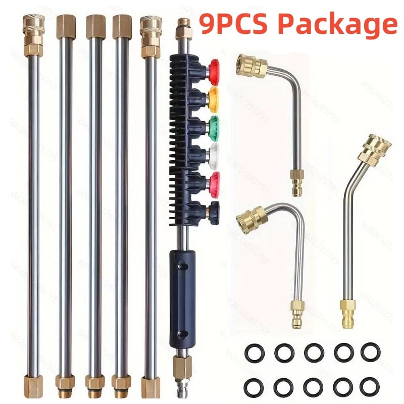 Extendable High-Pressure Washer Wand Kit – Cleaning Lance for Gutters, Roofs & Walls with Nozzles