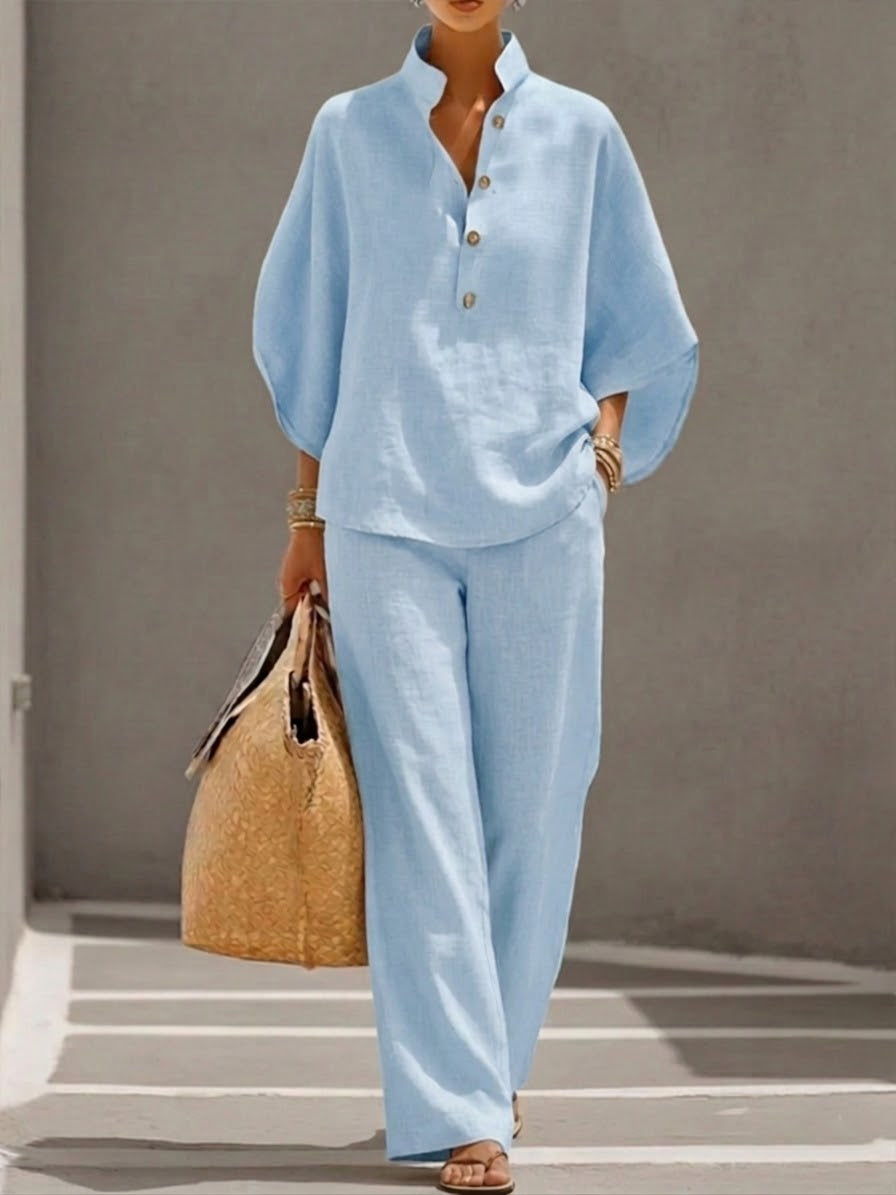 AerisLuxe™ Cotton & Linen Set — Feel Light, Look Effortlessly Radiant All Day