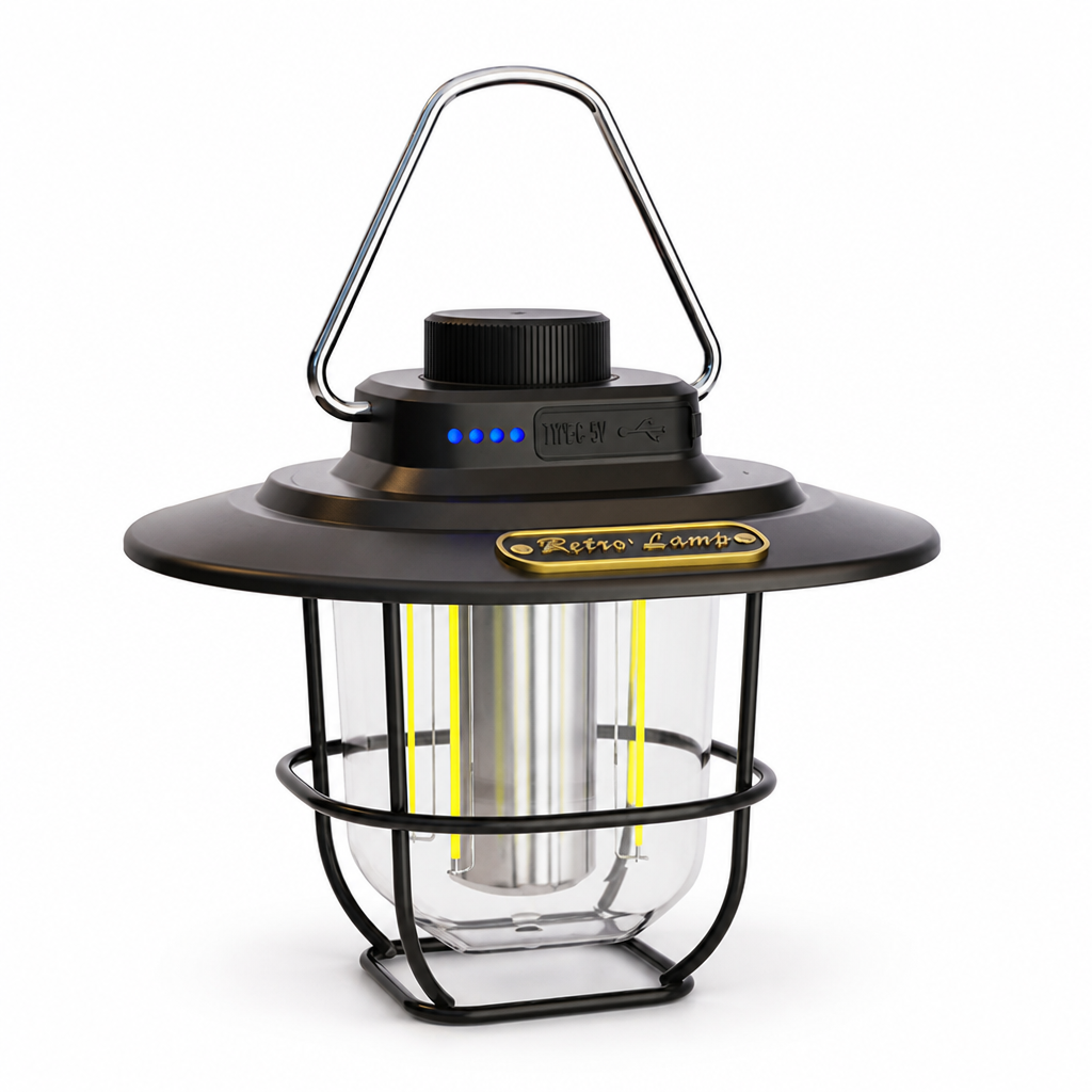 USB-Rechargeable Weather-Resistant Vintage LED Camping Lantern