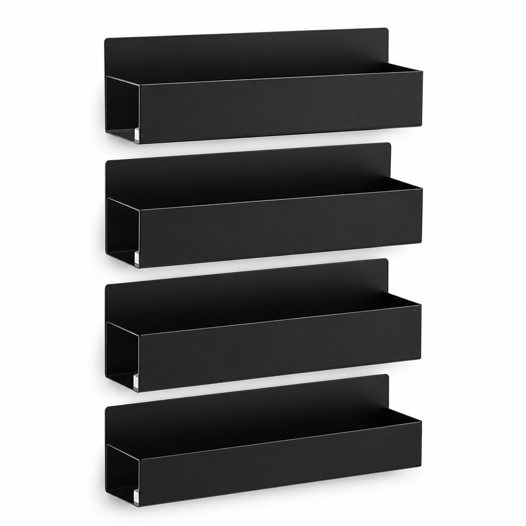 Space-Saving Magnetic Powder-Coated Spice Rack Set (Set of 4)
