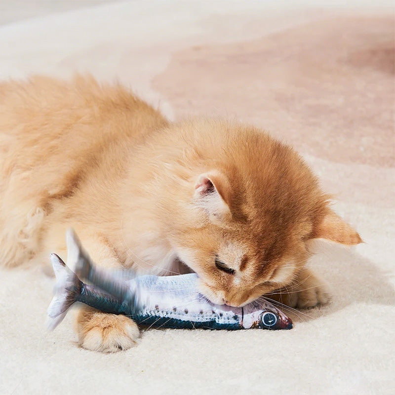 Motion Sensor Cat Toy - Interactive Fish Design