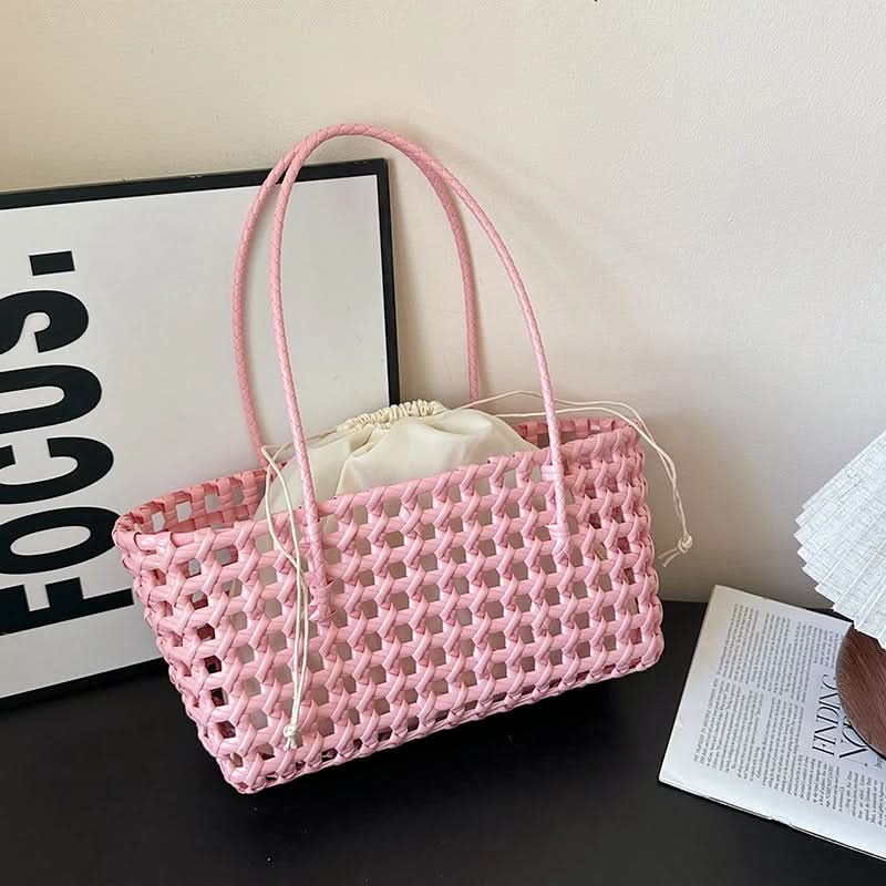 Summer Woven Shoulder Tote Bag