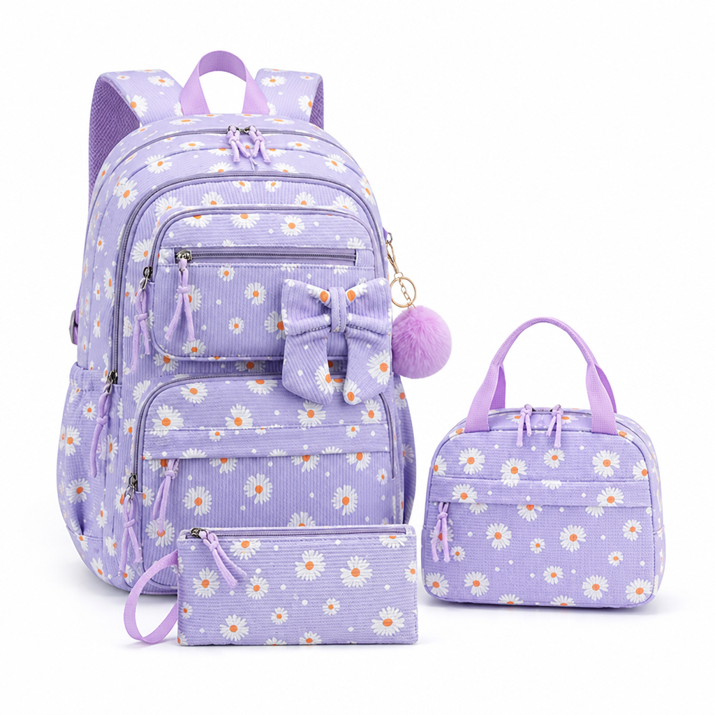 Lightweight Corduroy Backpack Set (3-Piece)
