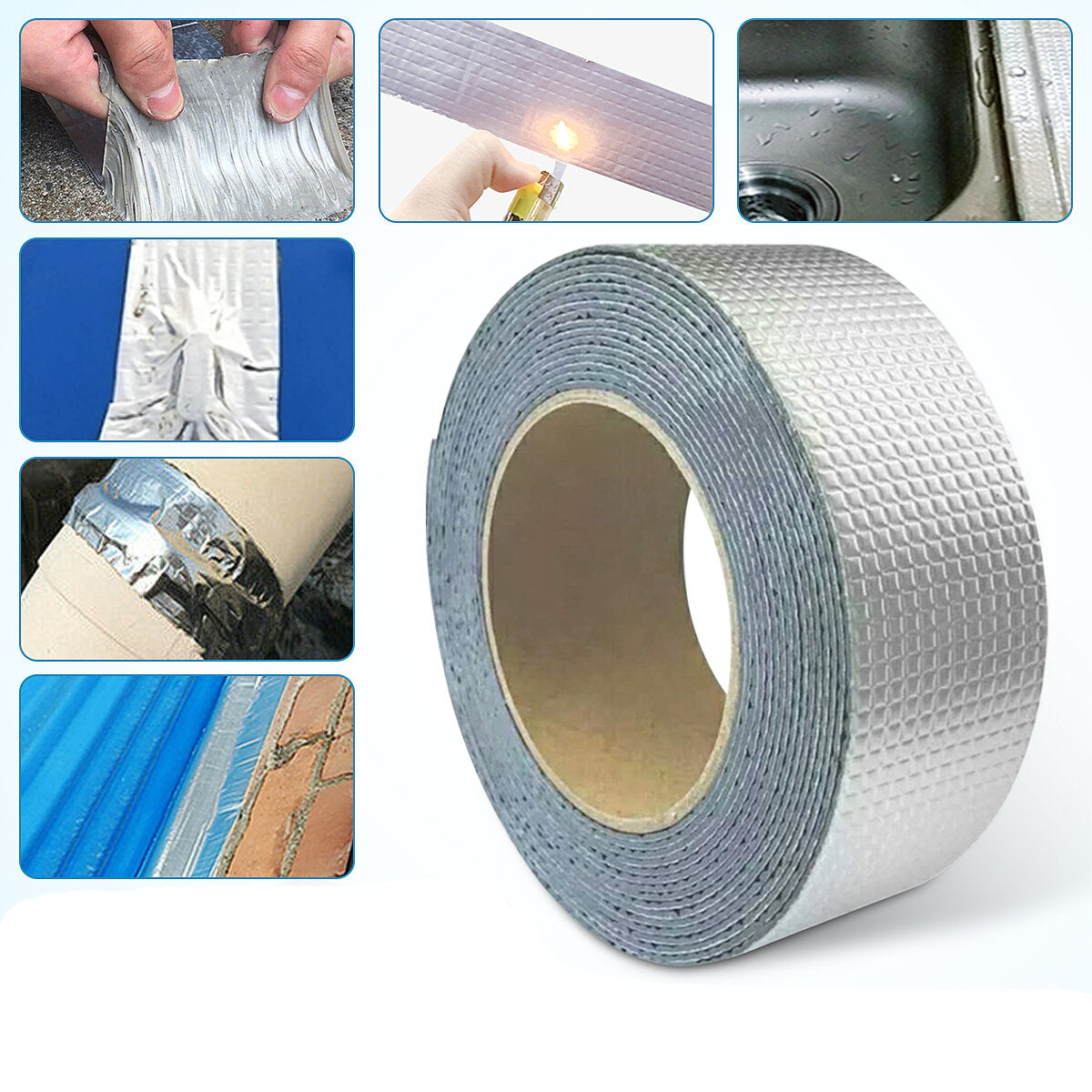 Waterproof Butyl Rubber Tape with Aluminum Foil for Cold Weather, 5m Roll