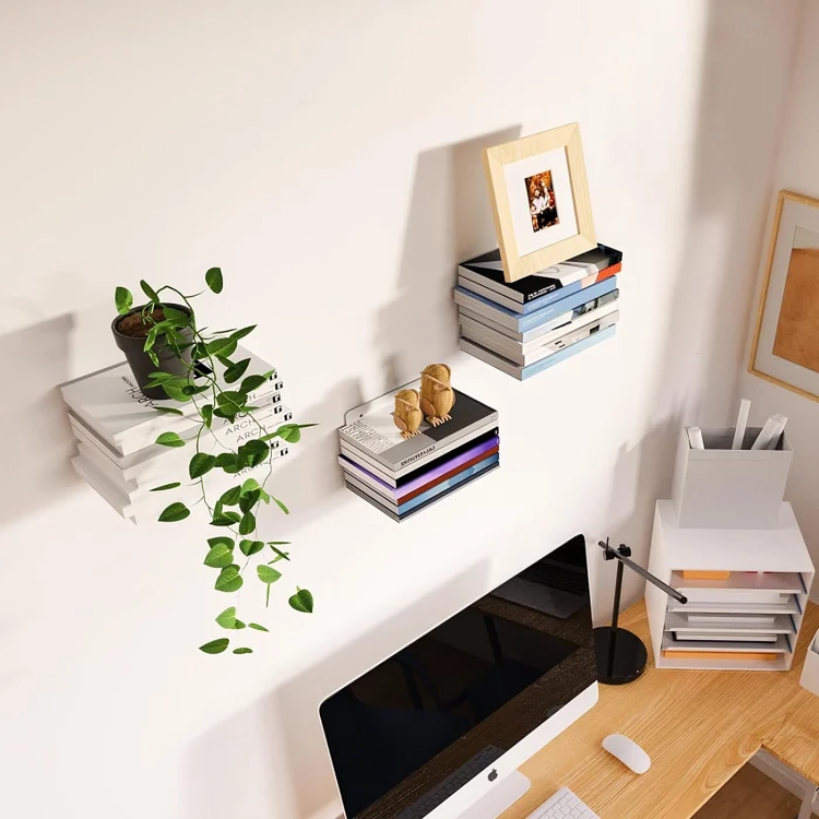Floating Bookshelf – Wall-Mounted Design for Invisible Storage