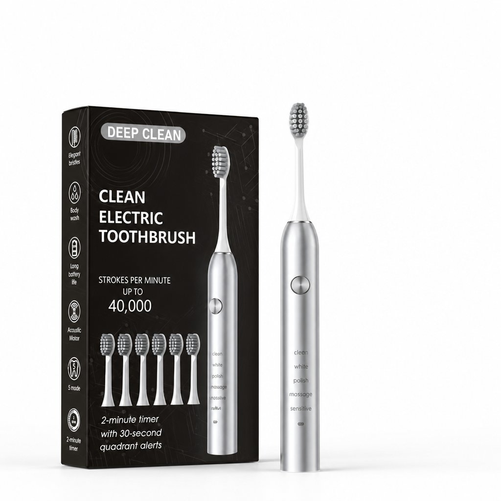 USB Rechargeable 5-Mode Soft-Bristle Electric Toothbrush