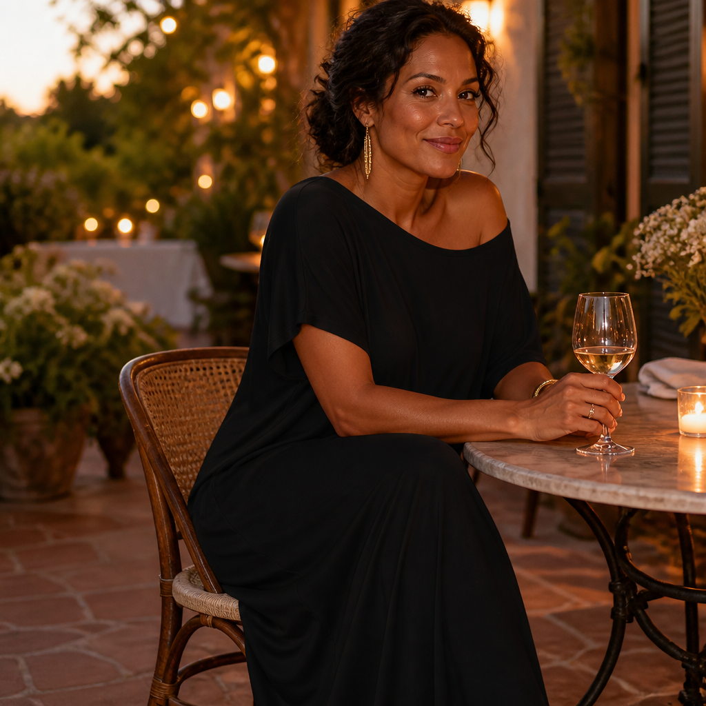 SolariaFlow™ – Comfortable Off-Shoulder Maxi Dress Featuring Concealed Pockets