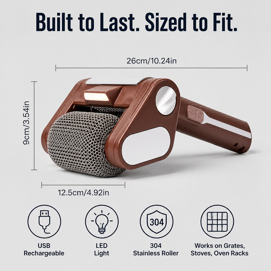 GrillGleam™ — Remove Stuck-On Grease Fast Without Leaving Any Loose Bristles