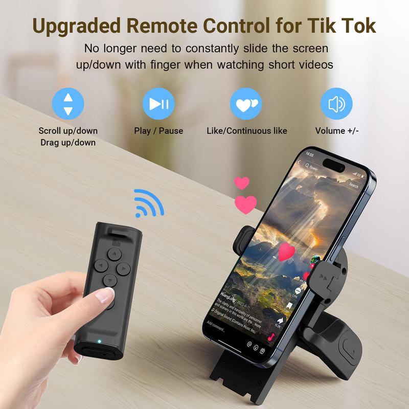 Bluetooth Camera Shutter with Smartphone Grip and 180° Stand Base