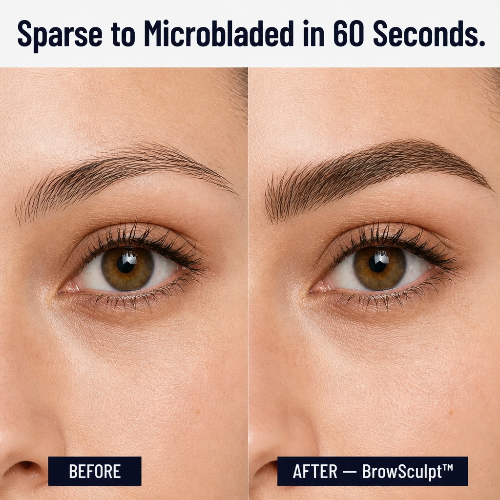BrowSculpt™ — Apply Hair-Like Microblade Brows with a Brush in Less Than 60 Seconds