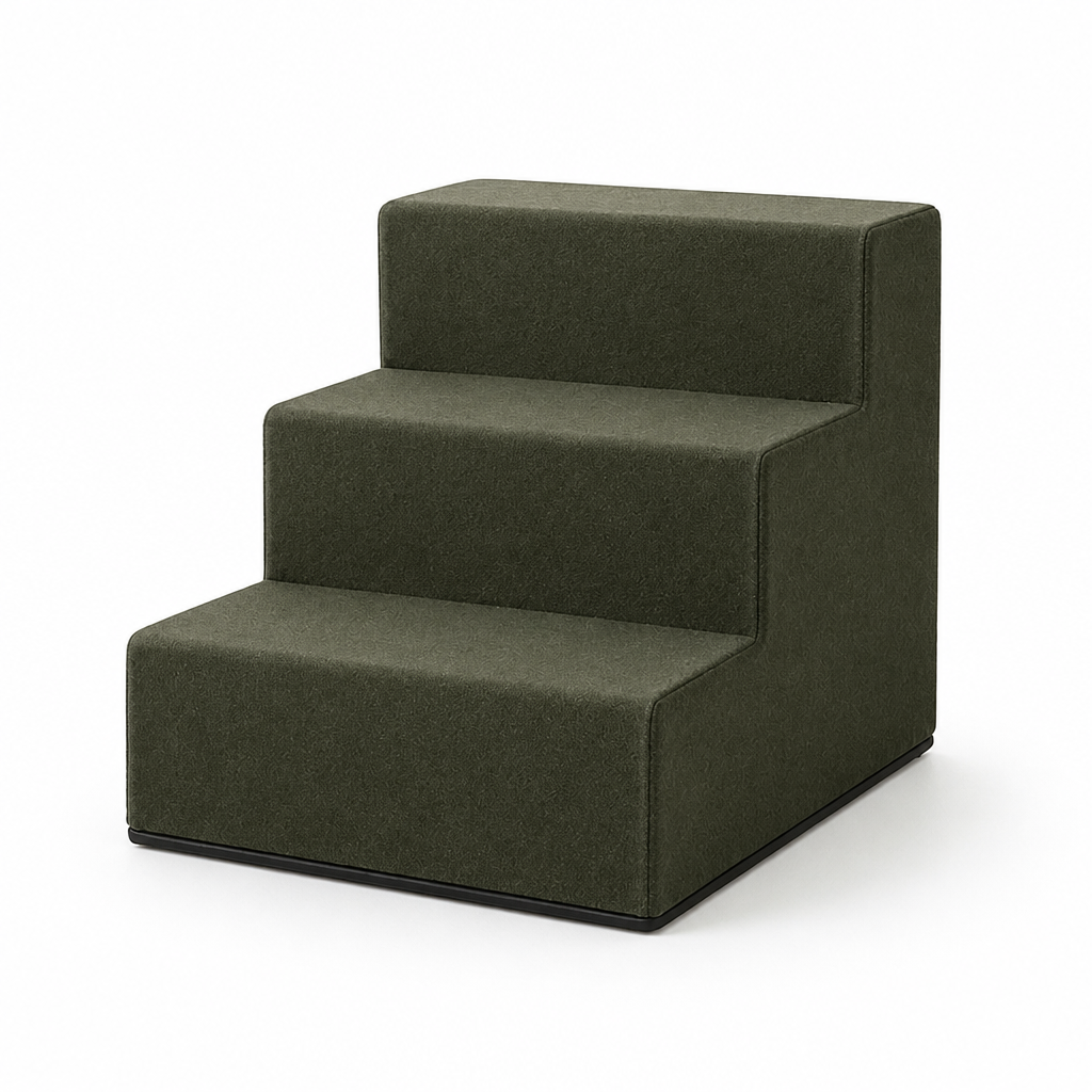 Non-Slip Velvet Foam Pet Stairs (3-Step)