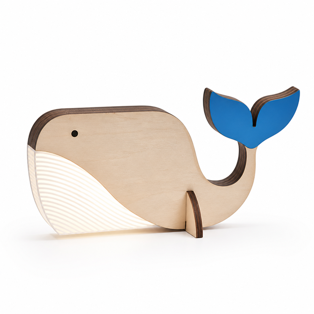 Touch-Operated Soft LED Wooden Animal Table Lamp (USB-Powered)