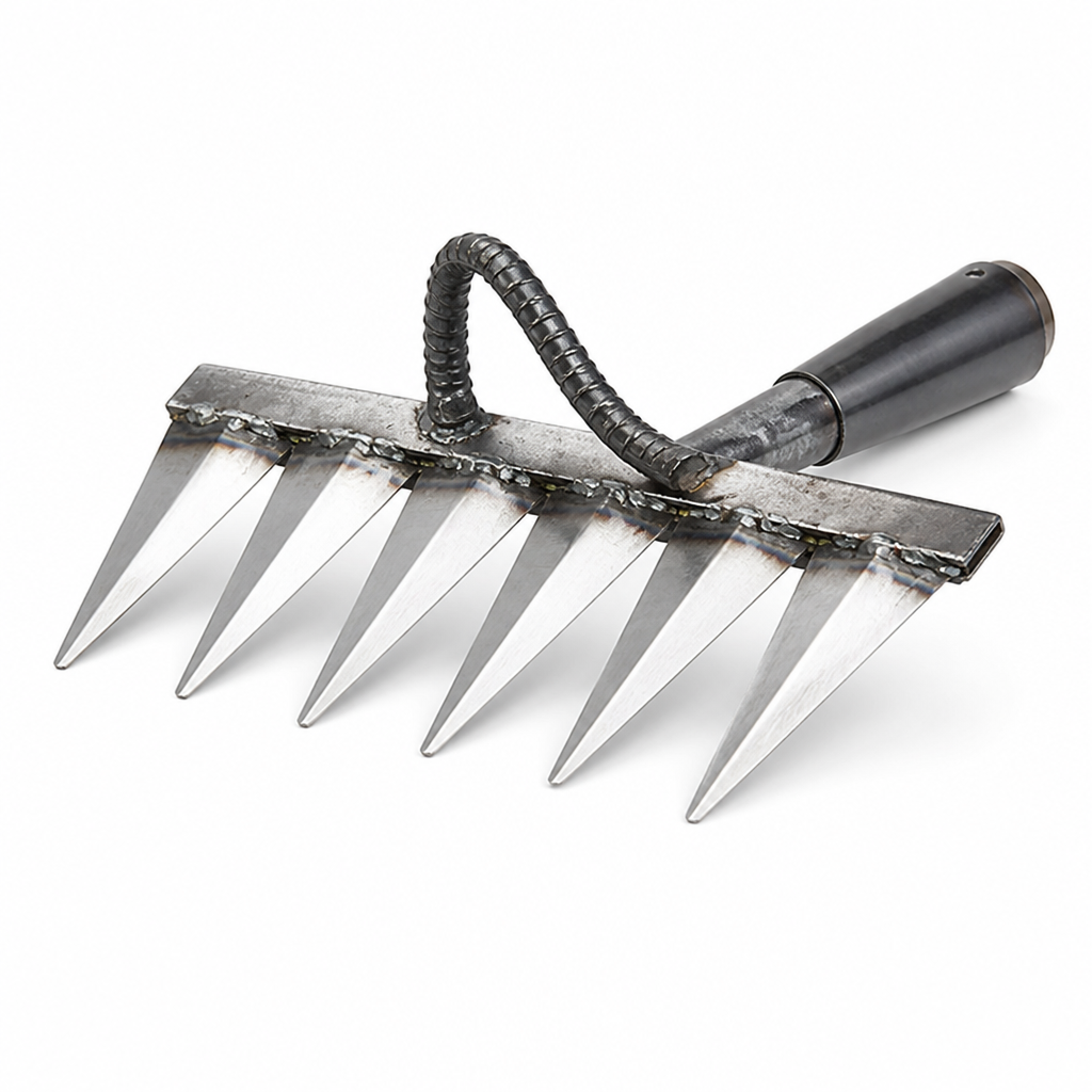 Ultra-Sharp Carbon Steel Garden Rake (4–7 Tines)