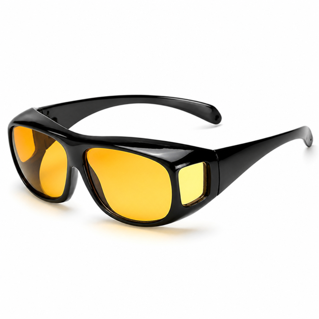 Yellow Anti-Glare Night Driving Glasses (Fits Over Glasses)