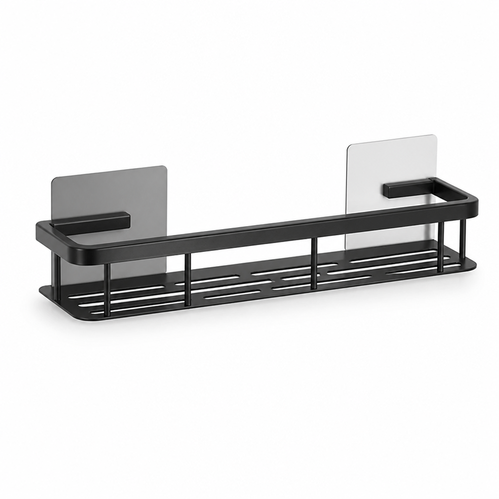 Self-Adhesive Drill-Free Stainless Steel Bathroom Wall Shelf (Holds 11 lb)
