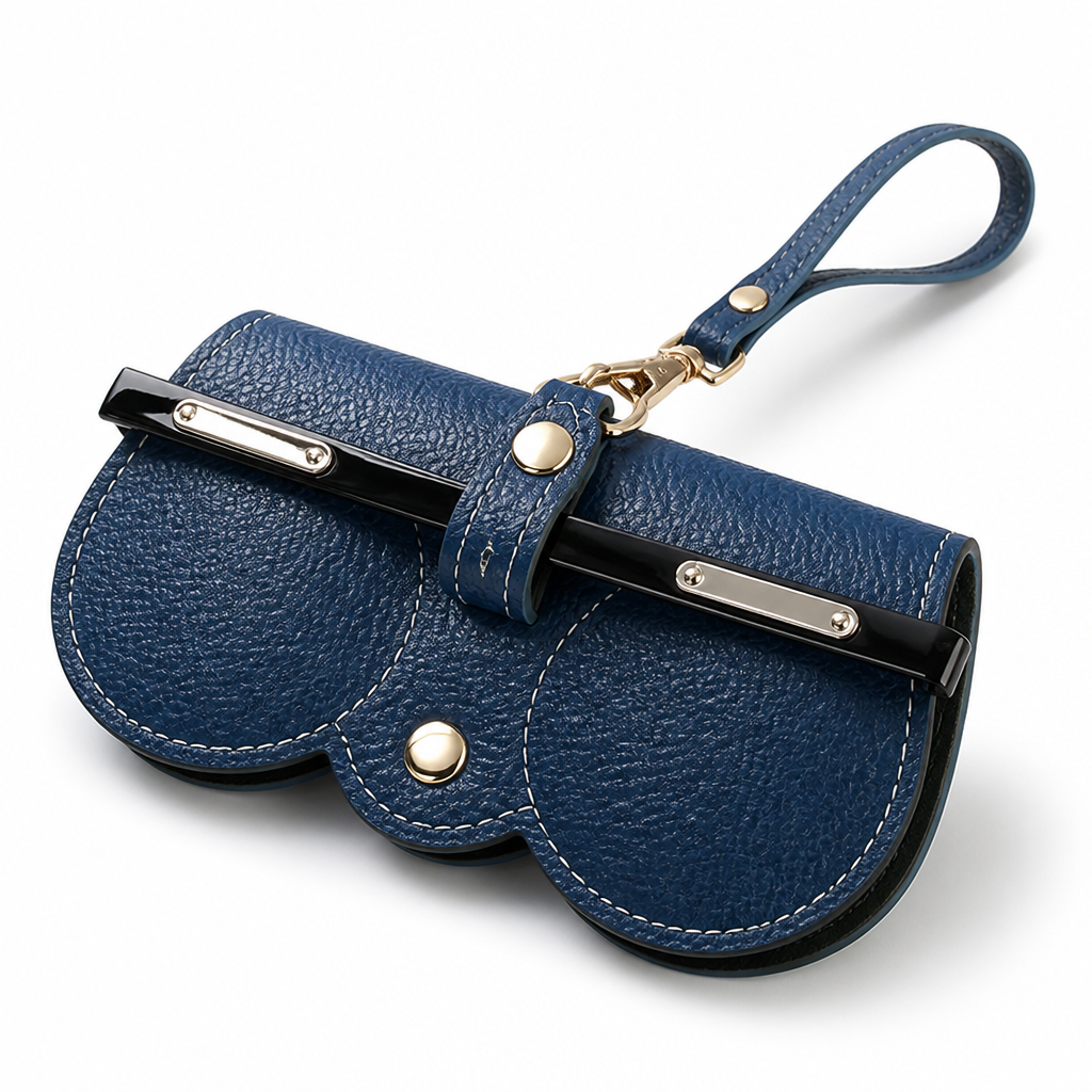 Durable PU Leather Soft-Lined Sunglasses Case (Snap Closure)