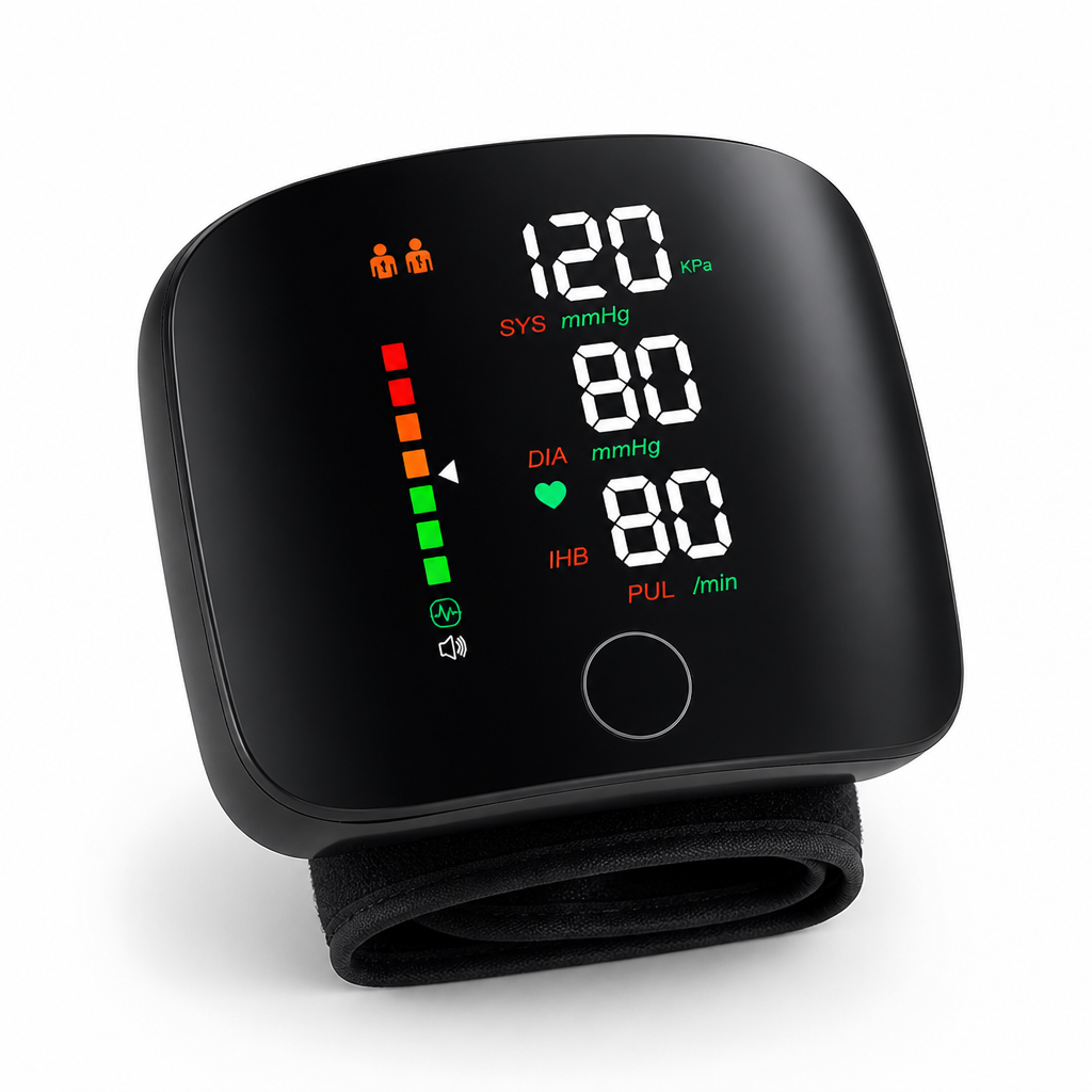 Backlit LED & Voice-Guided Rechargeable Wrist Blood Pressure Monitor (2-User Memory)