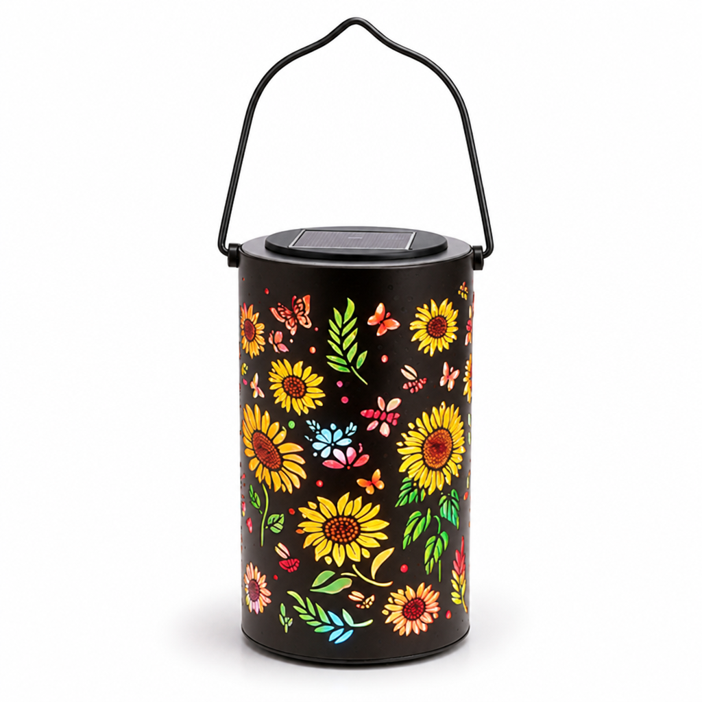 Solar Flower & Butterfly Projection Garden Lantern (Automatic Dusk Sensor)