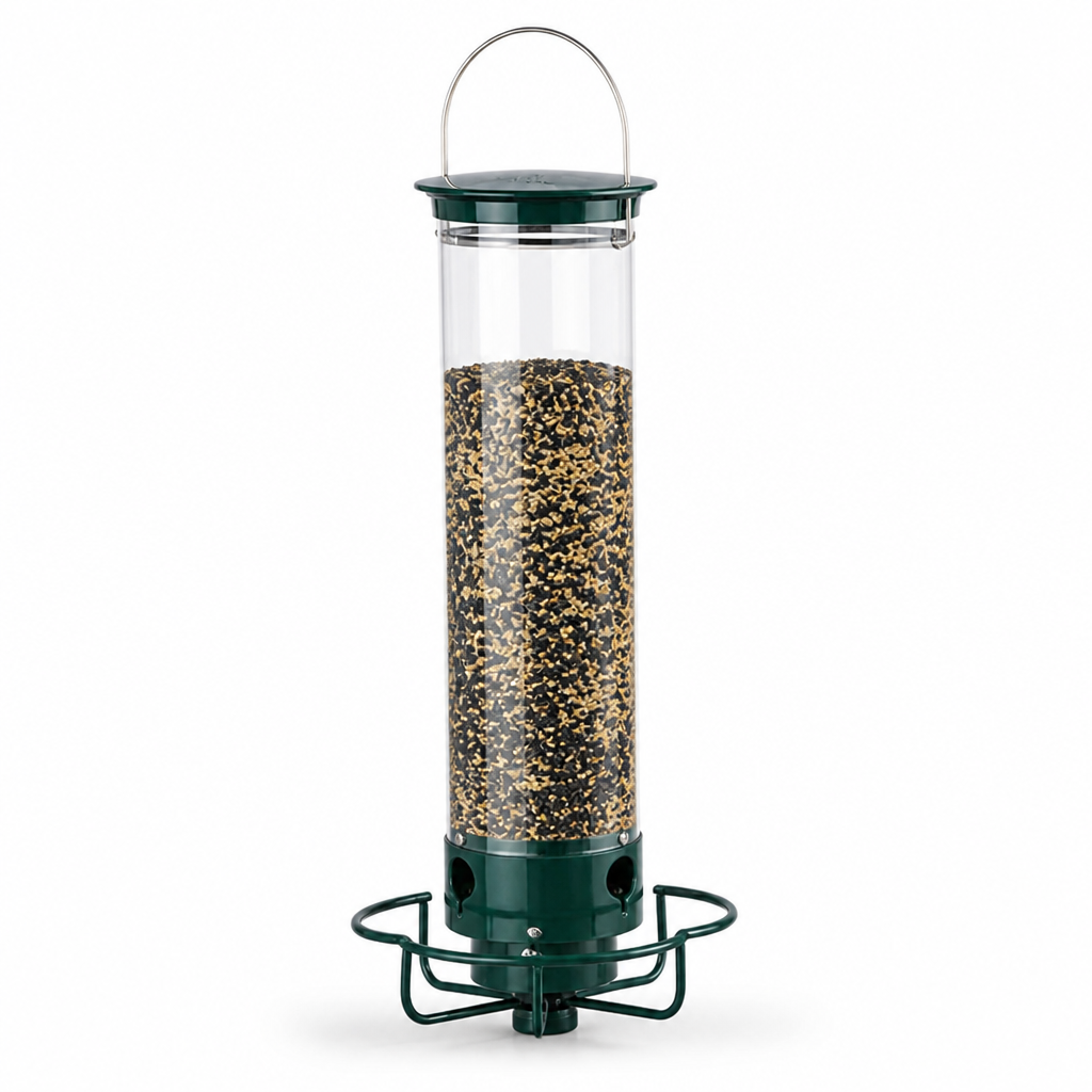 Weatherproof Transparent Acrylic Hanging Bird Feeder (4 Perches)