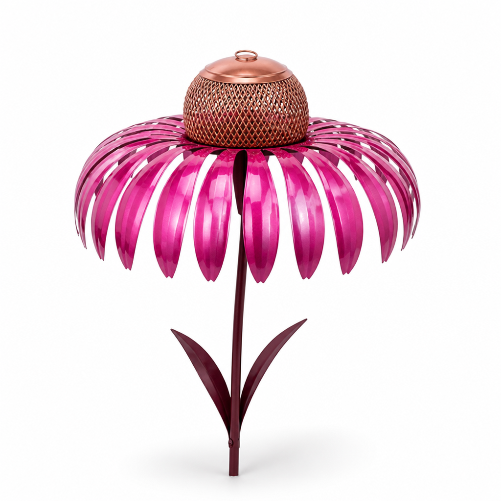 Weatherproof Metal Flower Bird Feeder