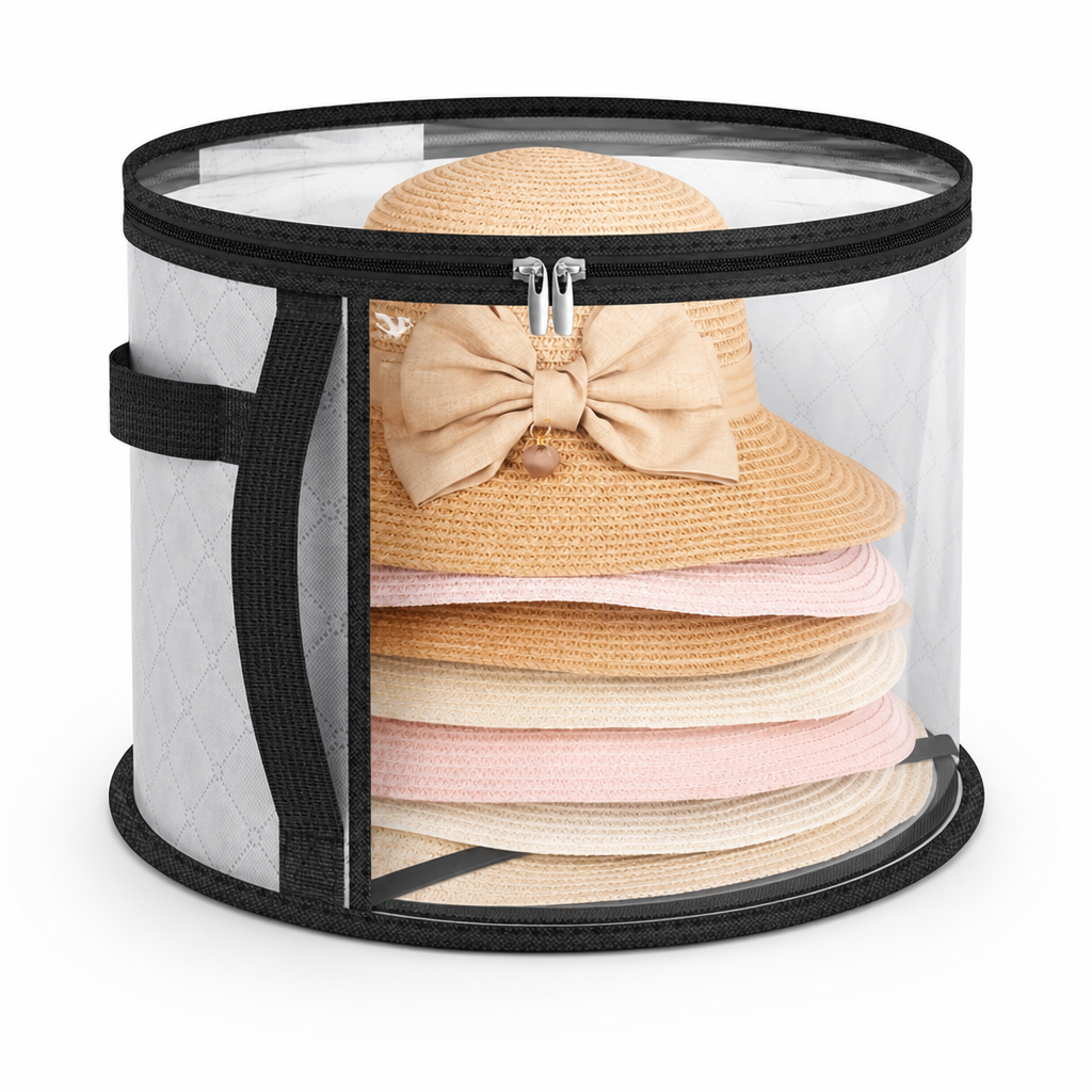 Clear-Window Dustproof Hat Storage Case (Holds 57 Wide-Brim Hats)