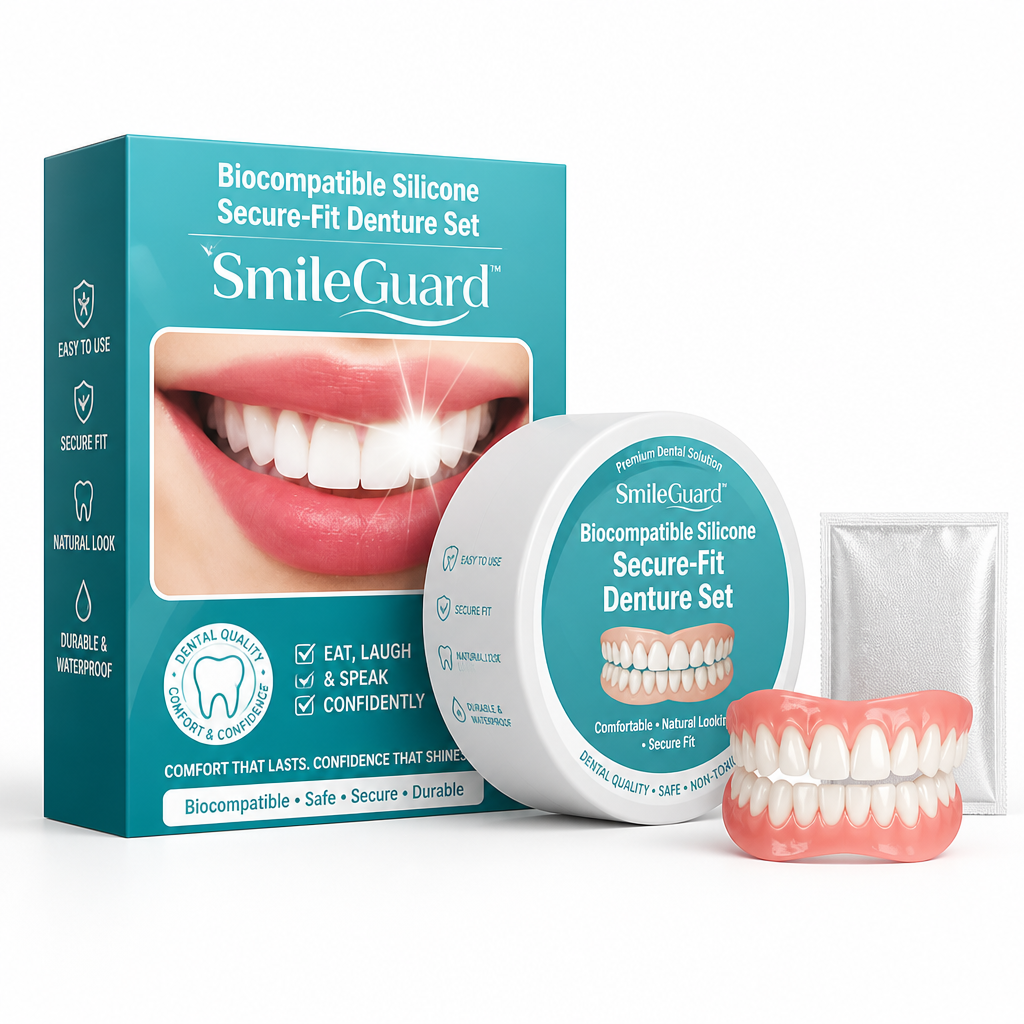 Biocompatible Silicone Secure-Fit Denture Set