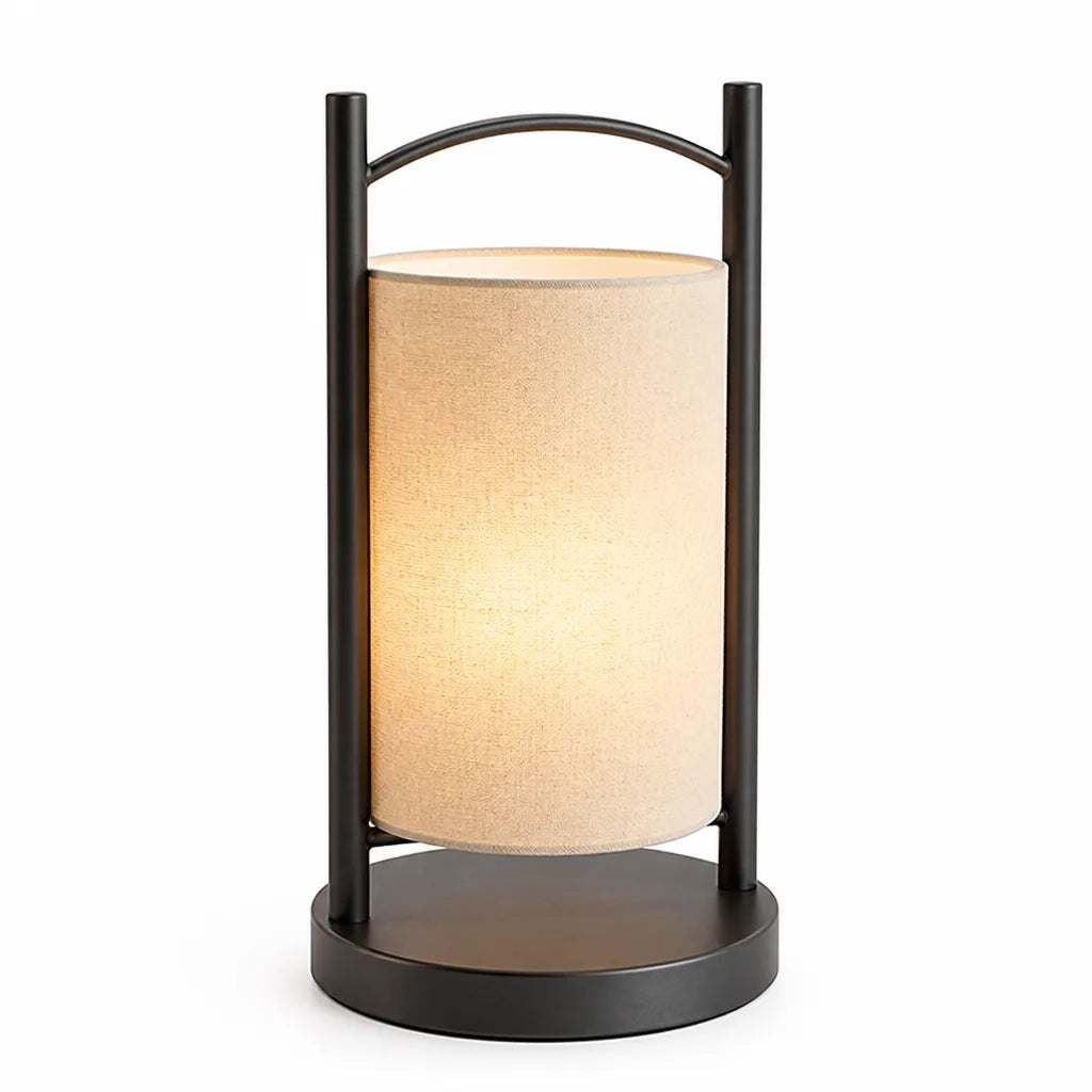 Integrated LED Bedside Table Lamp with Wood Base