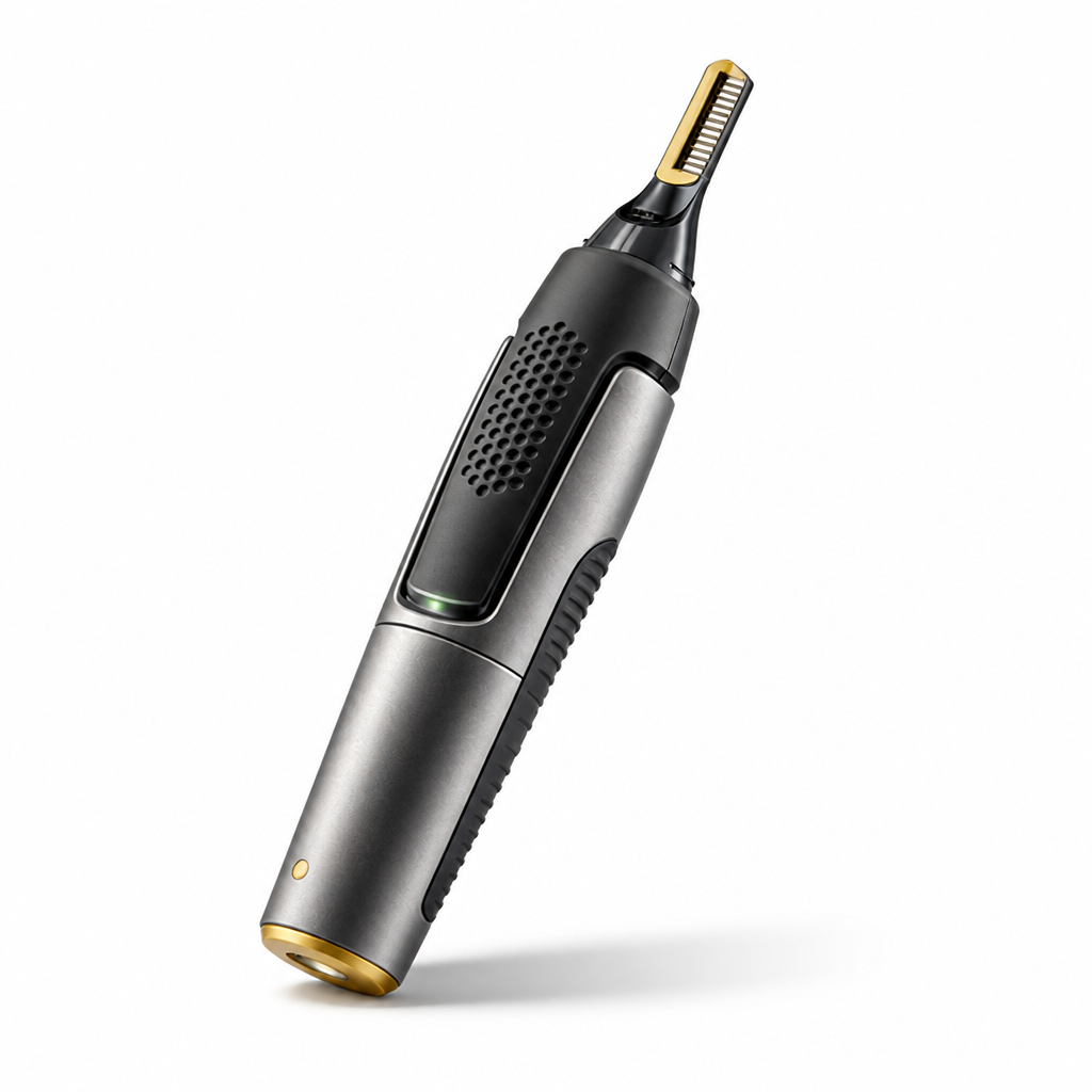 Ultra-Thin Titanium-Coated Blades & LED Nose & Ear Trimmer