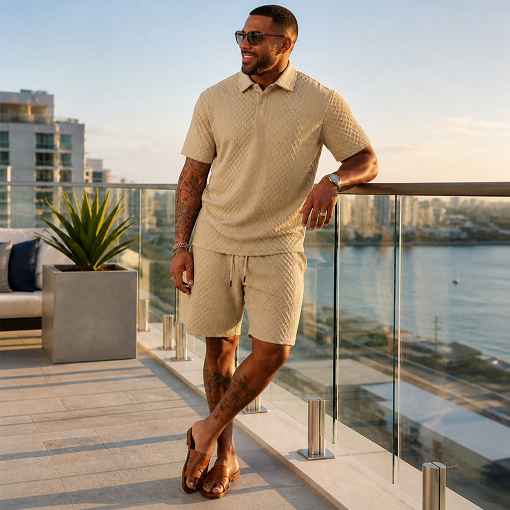 StratusEdge™ Men’s Diamond Pattern Suit — Stay Fresh, Sharp, and Unstoppable All Day Long