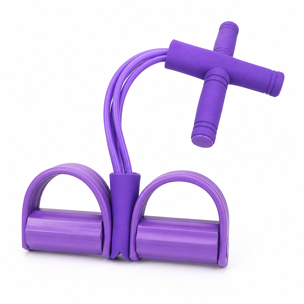 Lightweight 4-Tube Resistance Band with Pedal