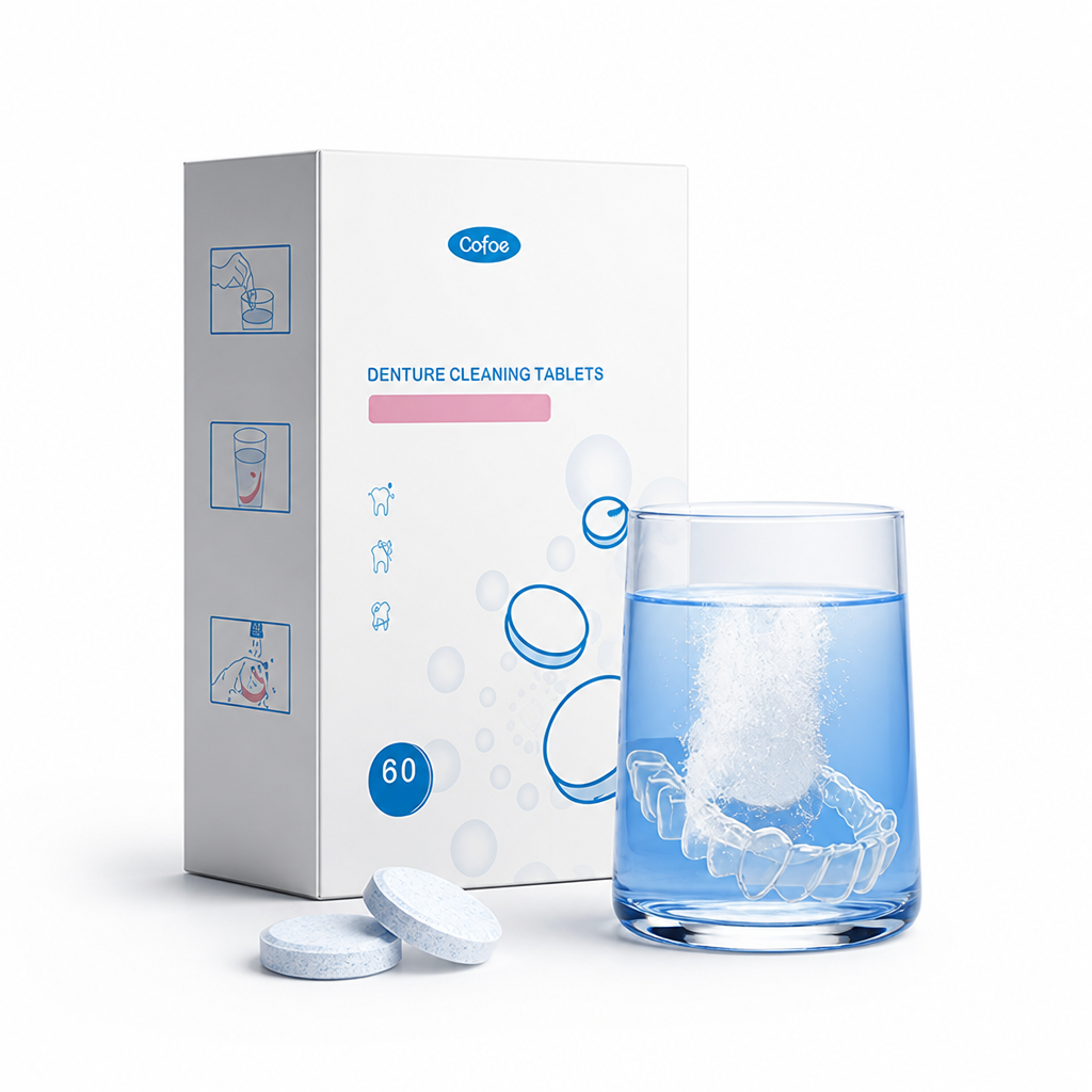 Effervescent Stain-Removing Denture & Retainer Cleaning Tablets (Multiple Pack Sizes)