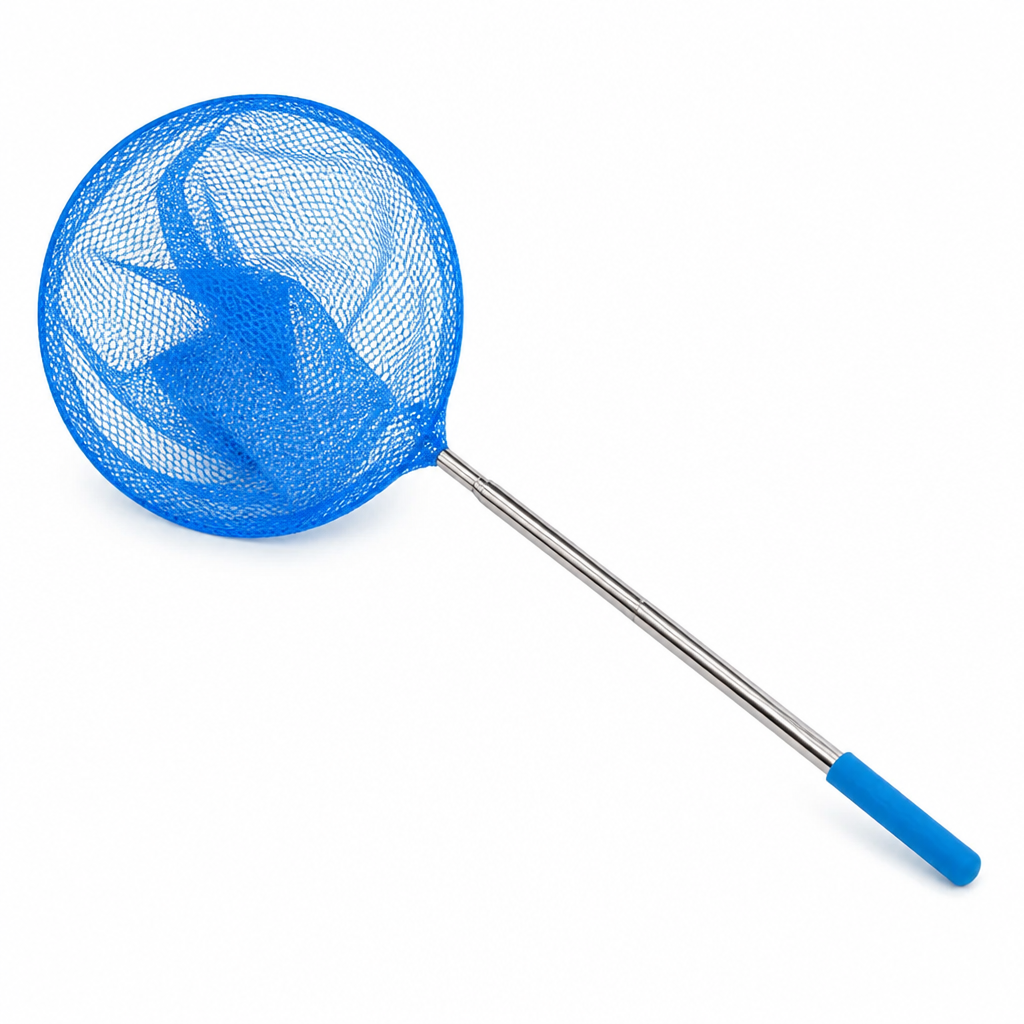 Stainless Steel Fine-Mesh Telescopic Pool Skimmer Net