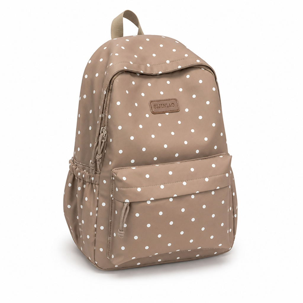 Lightweight Large-Capacity Polka Dot Backpack