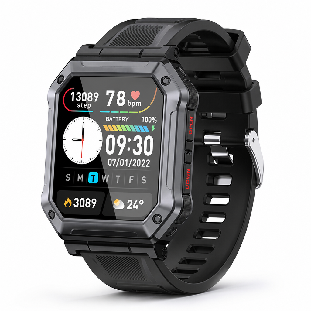 IP68 Waterproof 80-Day Battery Smartwatch (Heart Rate, BP & SpO2)