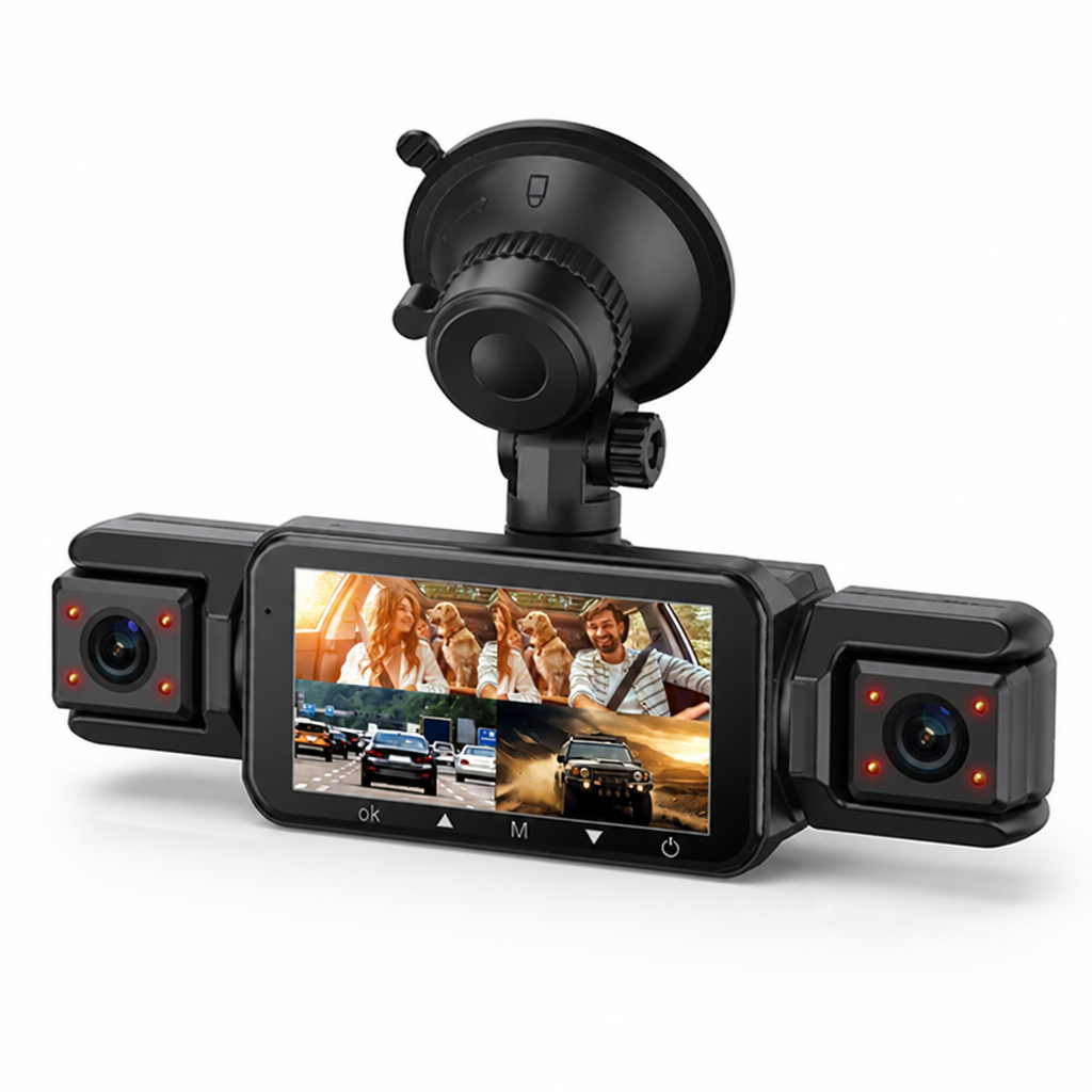 4-Camera Wireless Night Vision Dash Camera System (WiFi & Parking Monitor)