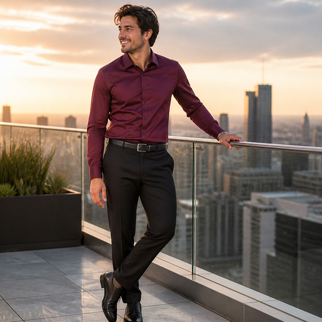 StratoForm™ Men’s Long Sleeve Shirt — Command Every Moment with Effortless Cool and Sharp Confidence