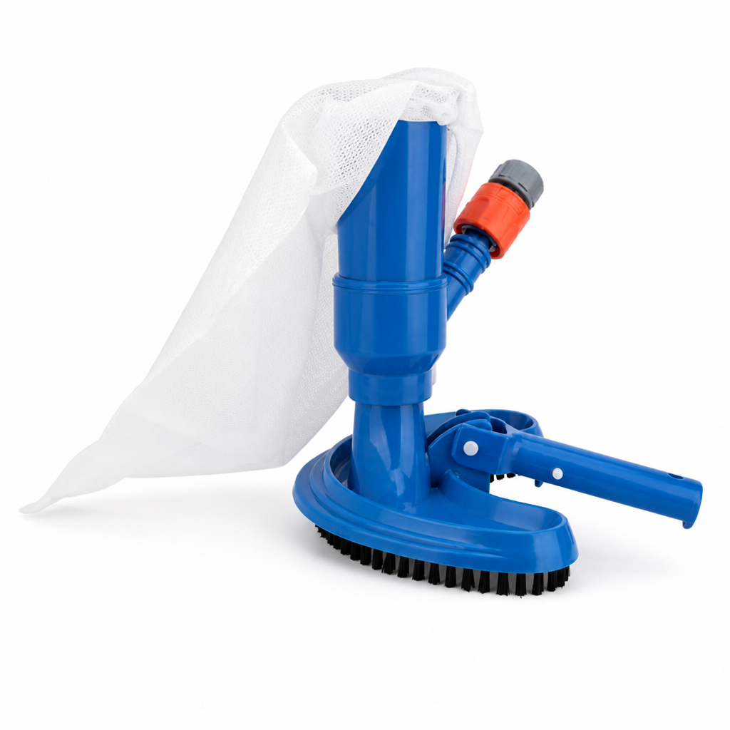 Fine Mesh Bag & Scrub Bristles Pool Vacuum Head (Universal Quick-Connect Swivel)