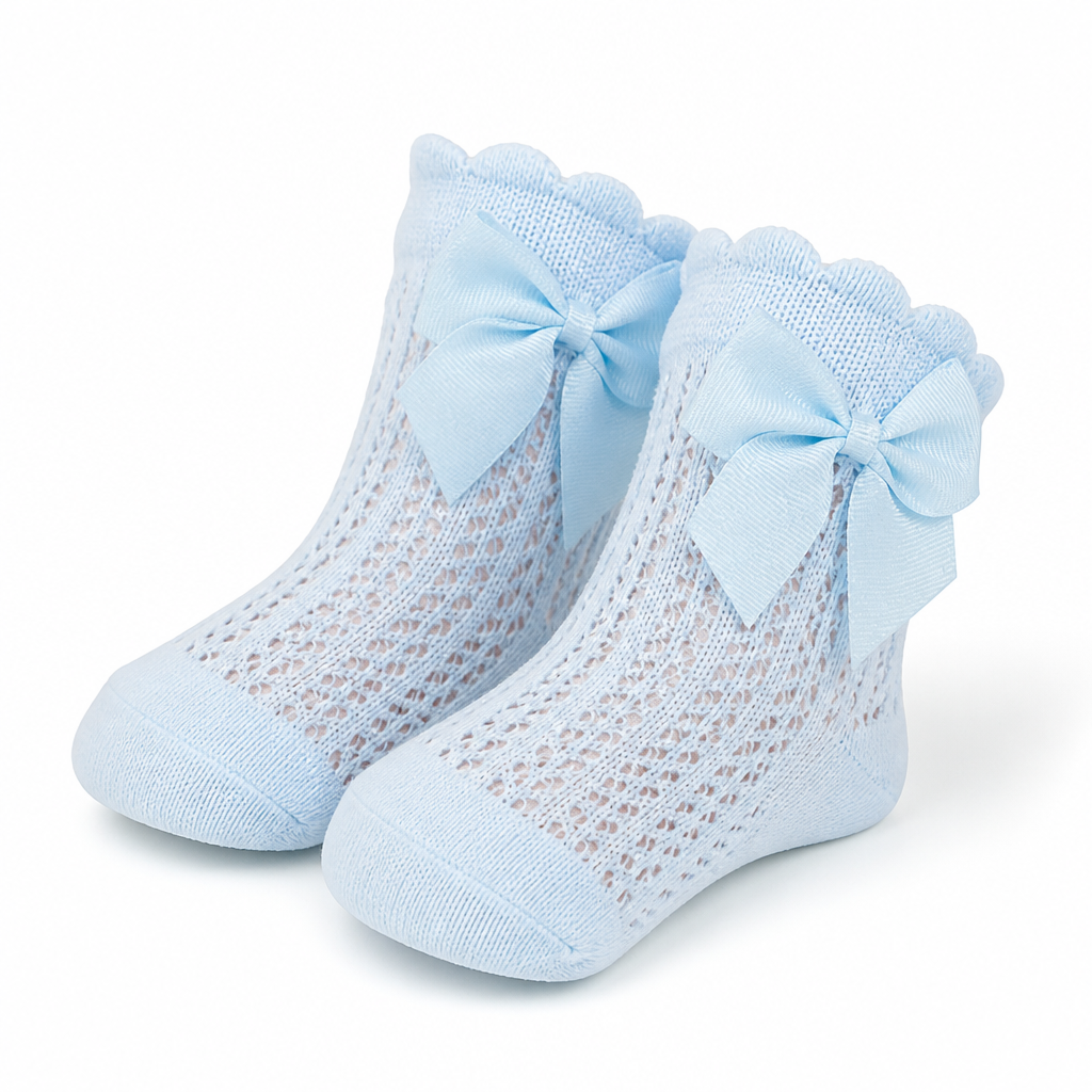 Soft Breathable Cotton Baby Socks With Large Bow