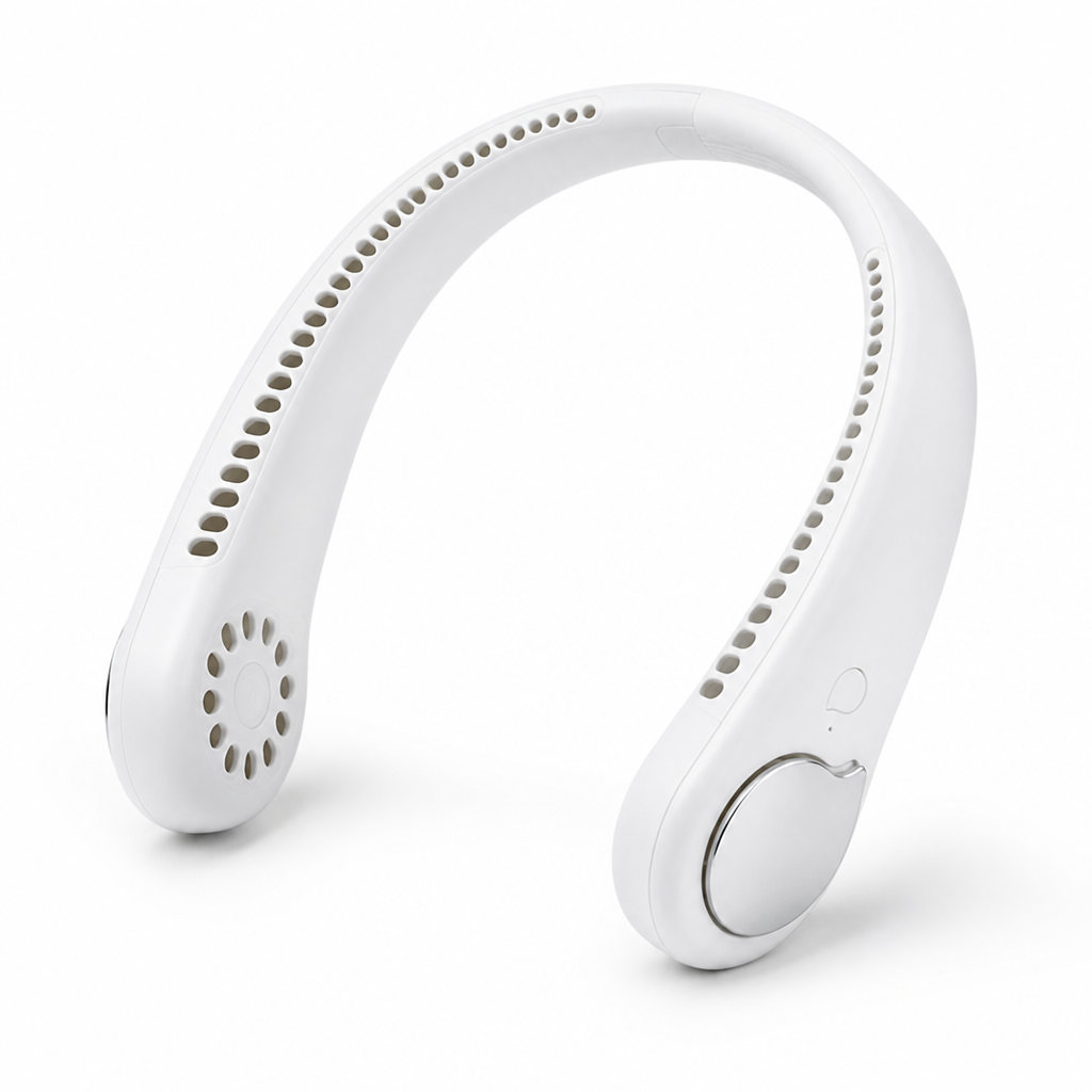 Hands-Free Dual-Head Rotating Neck Fan (USB Rechargeable)