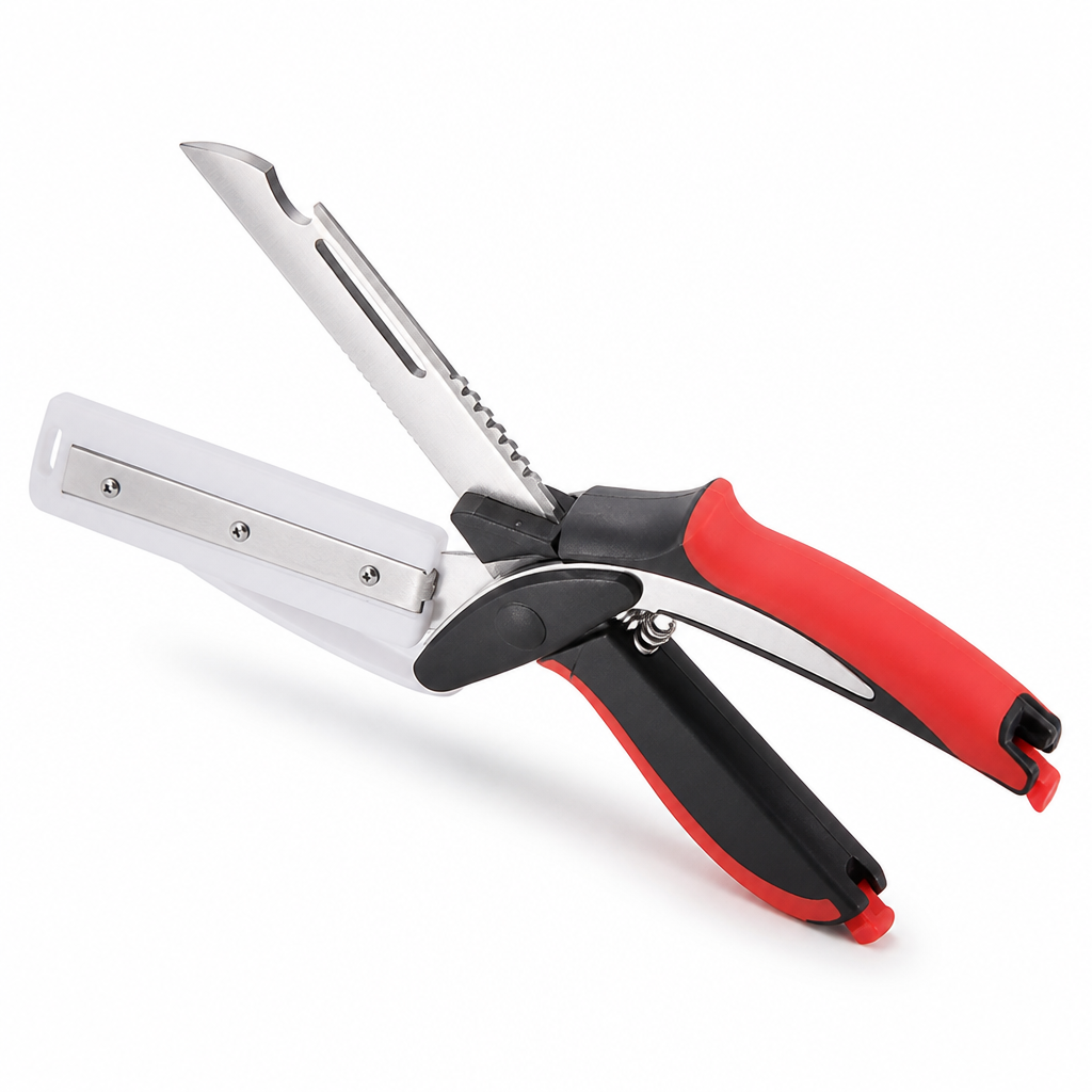 Stainless Steel Kitchen Shears (Safety Lock & Silicone Handle)