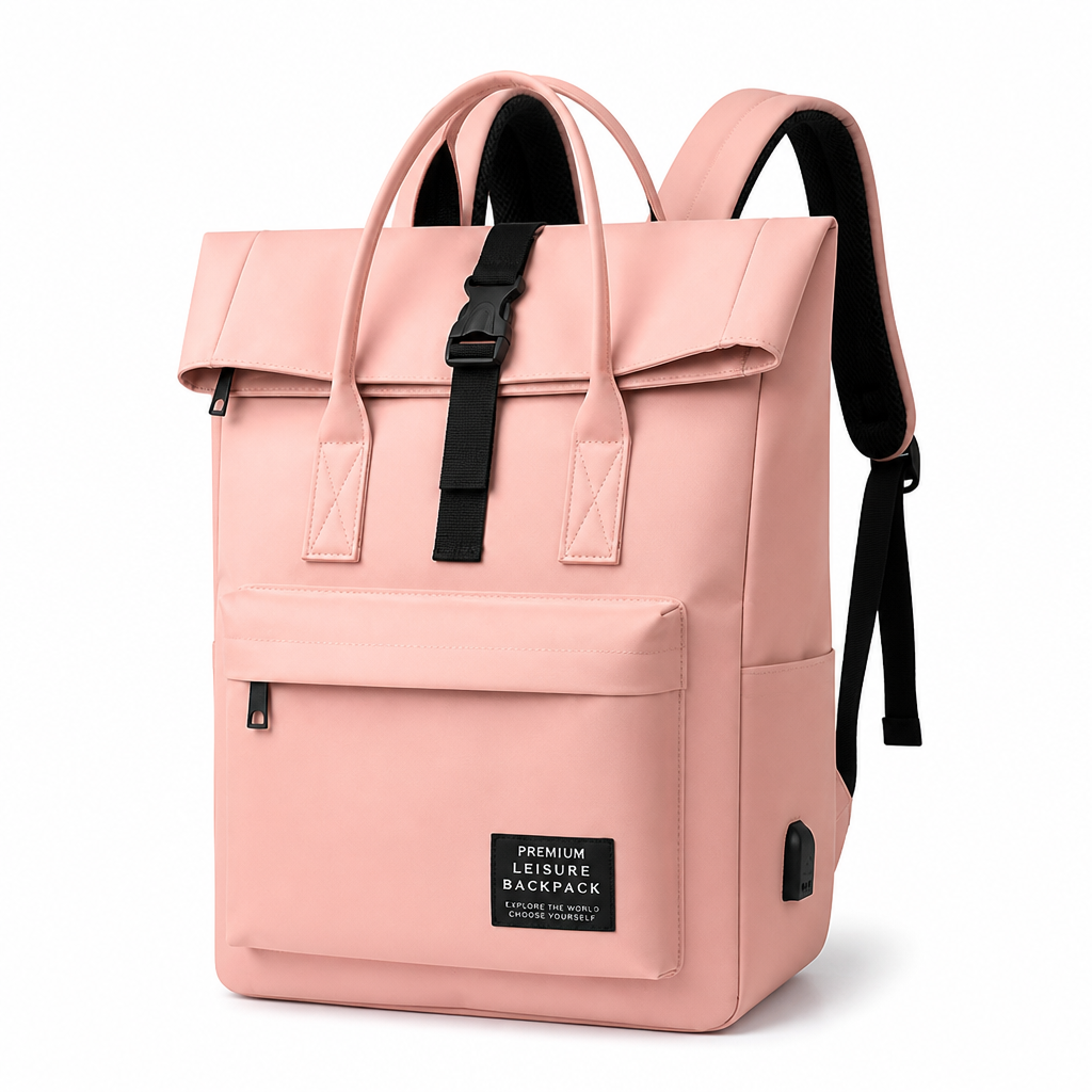 Water-Resistant Padded 15-Inch Laptop Backpack (USB Port)